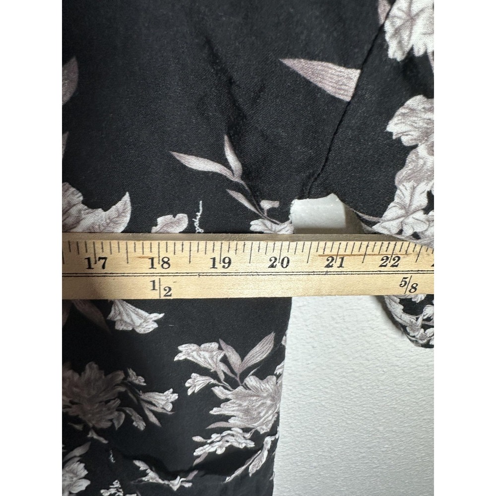 Spiritual Gangster Kimono Blouse Womens S/M Black Floral Tie Waist 3/4 Sleeve - Picture 7 of 10